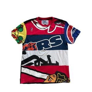 Post Game Chicago Sports Patchwork T-Shirt Men’s Large Bears Blackhawks Cubs Sox